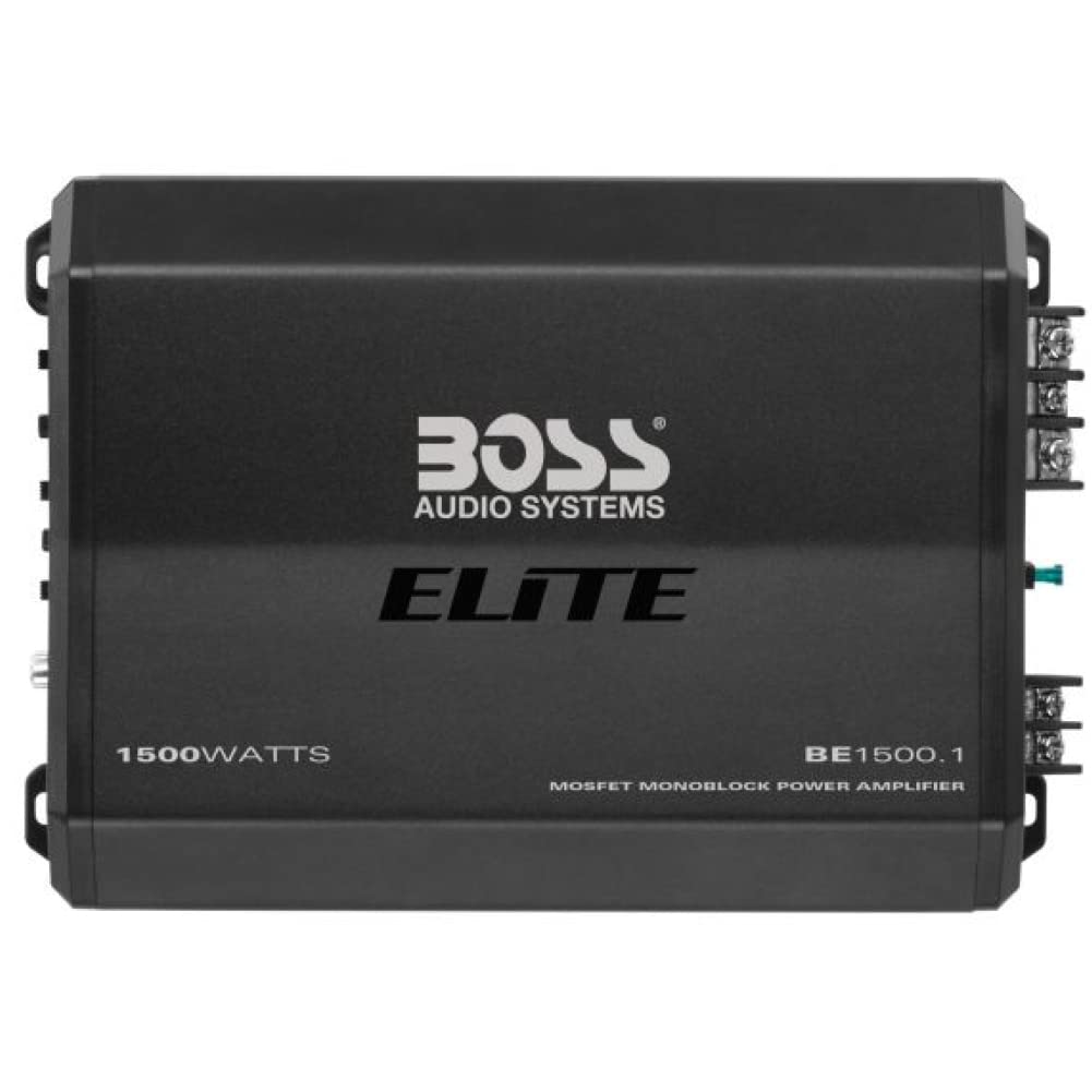1 amplificatore monofonico compatibile con BOSS AUDIO SYSTEMS ELITE BE1500.1 1 canale da 1500 watt max classe a/b controllo remoto incluso, 1 pezzo