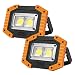 OTYTY COB 30W 1500LM LED Work Light 2 Pack, Rechargeable Portable Waterproof LED Flood Lights for Outdoor Camping Hiking Emergency Car Repairing and Job Site Lighting (W840 Yellow)