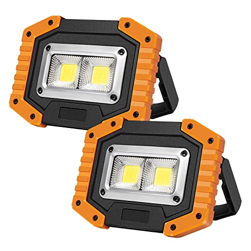 OTYTY LED Work Light 2-Pack, 30W 1500LM Rechargeable Flood Lights with Magnetic Base, 4200mAh...
