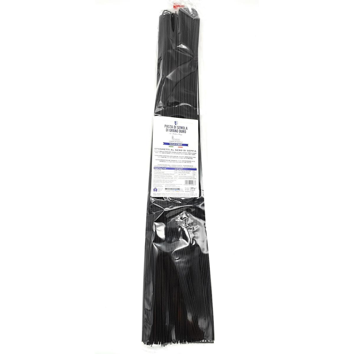 LA TRAFILATA lunghi Spaghetti al nero di Seppia/Lange Spaghetti mit Tintenfisch 60cm - 500g x16