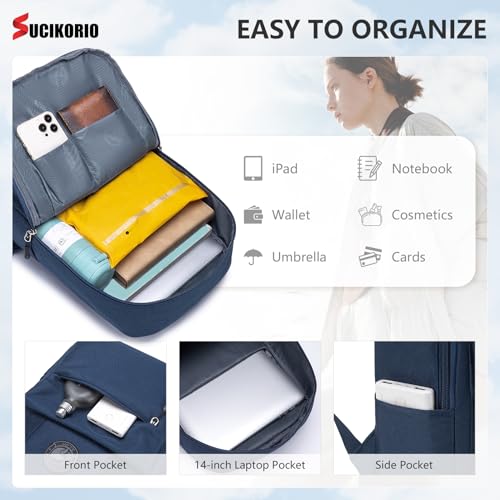 SUCIKORIO 40x30x10cm Lufthansa British Airways Reiserucksack Handgepäck Flugzeug, Wasserdicht Oxford Handgepäck Travel Rucksack mit 14 Zoll Laptopfach Daypack Schulrucksack für Damen, Herren, Reisen