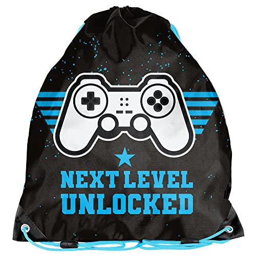 PASO Kinder Turnbeutel/Sportbeutel 36x32 cm - Next Level Gaming -...