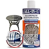 All-In-1 Aluminum Cleaner & Restoration Solution – Made in USA, Restores Faded Patio Furniture, Garage Doors, & Outdoor Fixtures, Aluminum Brightener & Restorer for All Painted Metal Surfaces, 16 OZ