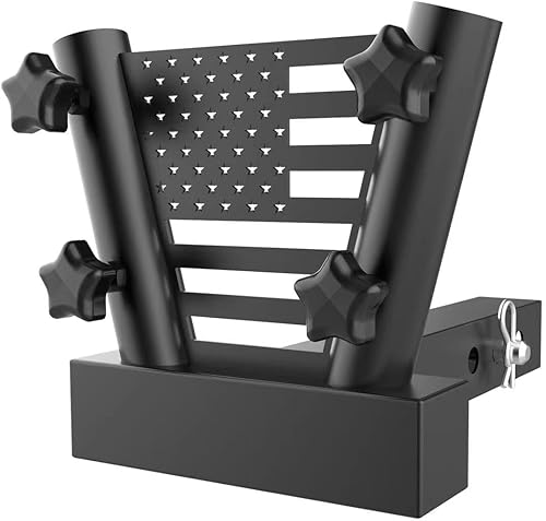 Soporte de enganche doble para mástil de bandera para receptores estándar de 2 pulgadas, soporte para mástil de bandera para remolque, compatible