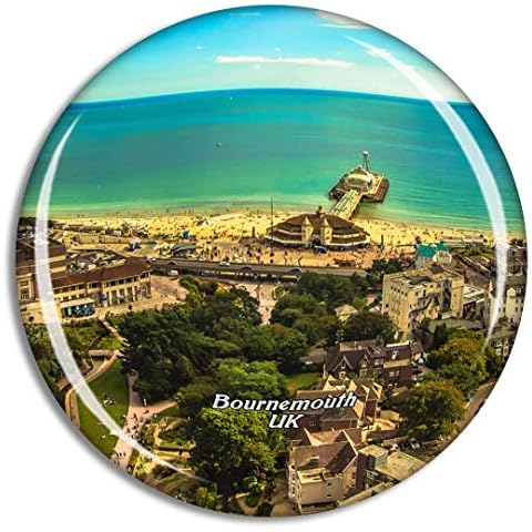 Weekino UK England Bournemouth Fridge Magnet Travel Souvenir City Collection 3D Crystal Glass Gift Strong Refrigerator Sticker Cover