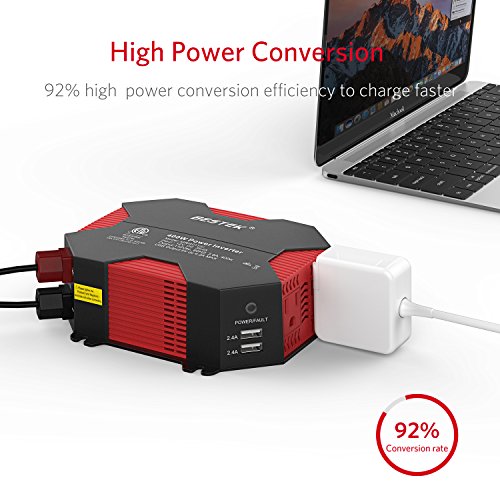 BESTEK 400W Car Power Inverter DC 12V to AC 110V Car Adapter with 5A 4 USB Charging Ports
