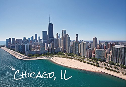 Chicago Skyline, Downtown, City, Lake Michigan, Chicago, Illinois, IL, Souvenir Magnet 2 x 3 Fridge Magnet