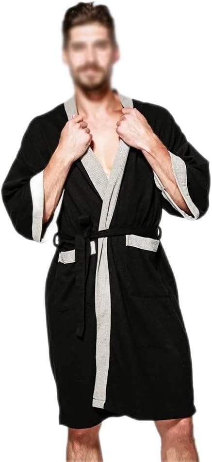 Spring Autumn Bathrobe Mens Size Pajamas Kimono Night Gown Male Nightgown