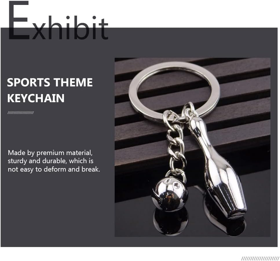 TOYANDONA 25 Pcs Bowling Keychain Bowling Pin Keychains Charm Key Chains Puff Key Chain Pendant Bag Zinc Alloy Cute Sports Ball Child
