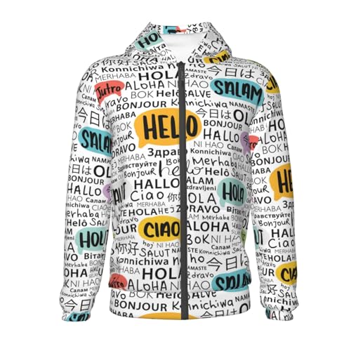 Hello Kid Hoodies Boys Zip Up Sweatshirts Girls Pullover with Pocket2