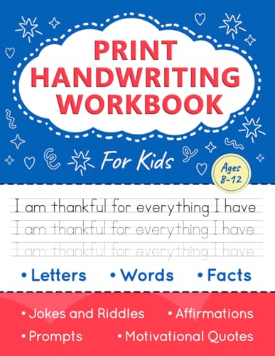 Print Handwriting Workbook for Kids: Improve Your Penmanship and Writing Skills with Letters, Words,...
