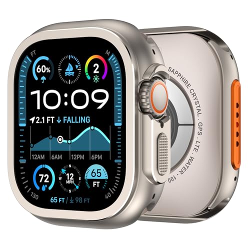 Image of 2 in 1 Metal Rugged Case Compatible with Apple Watch Ultra 3 2 /Ultra 49mm Shockproof Protect Bumper case with Back Cover Full Protection (Titanium,49mm)