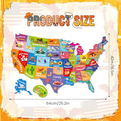 Set de Imanes de Mapa de Estados Unidos de 51 Piezas miniatura 3