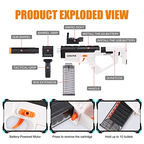 Toy Gun Guns Electric Toy Foam Blaster Guns, Automatic Bullets Foam Dart Guns With 40Pcs Bullets, Soft Dart Guns Shooting Toys For 8-12 Year Old Boys #TOP1