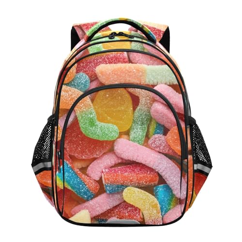Colorful Candies Pattern Backpack for Kids Elementary School Bag Boys Girls Bookbag Travel Backpack Daypack