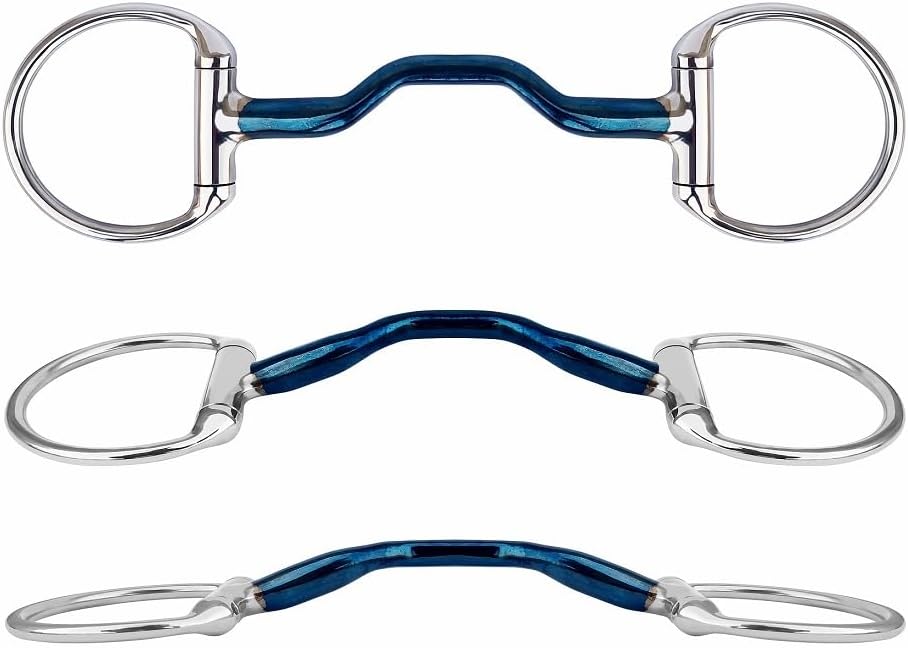 Eggbutt Ported Mouth Blue Alloy Bits, Horse Riding Sweet Iron Bit Snaffle Bits