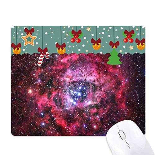 Alfombrilla de ratón original con diseño de nebulosa espacio color rojo rosa