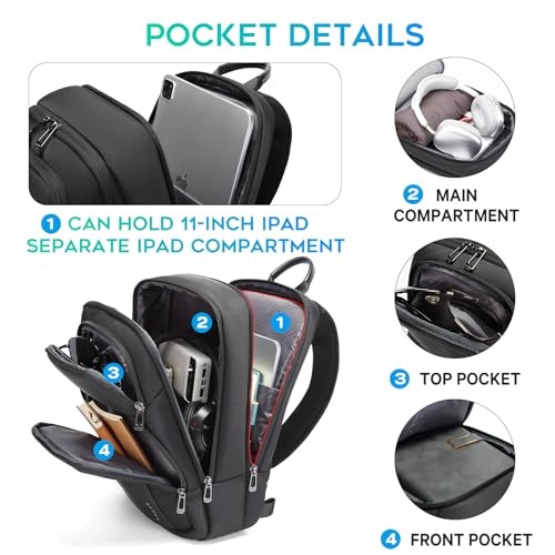 BANGE Sling Bag, Waterproof Shoulder bags with Pad Compartment, Crossbody Backpack for Men2