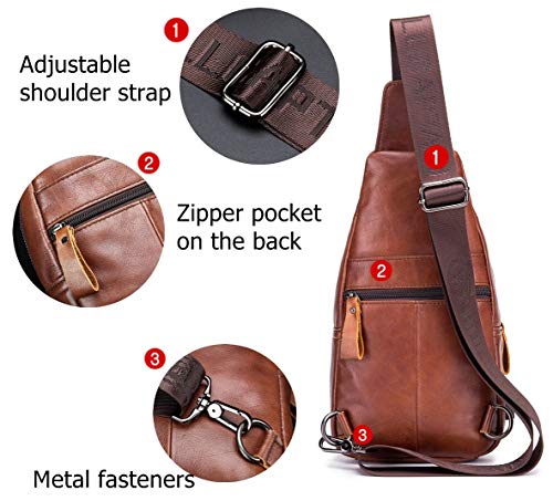 BULLCAPTAIN-Genuine-Leather-Mens-Sling-Bag-Multipurpose-Travel-Crossbody-Chest-Bag-Daypacks-with-USB-Charging-Port