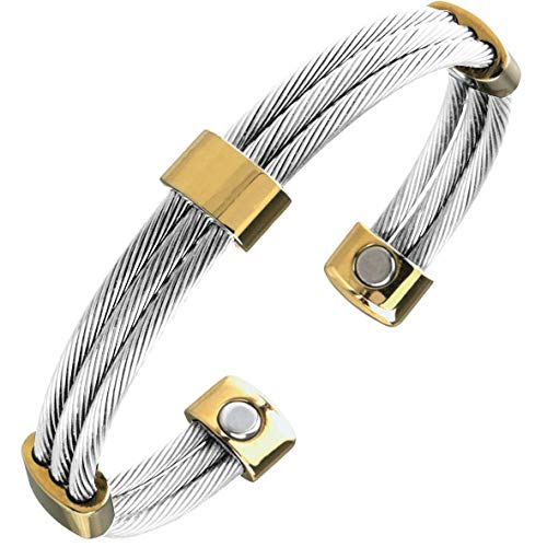 Pulsera de Acero Terapia Magnética Talla L - 120 gr