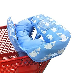 Soft Pillow Attached 2-in-1 Shopping Cart and High Chair Cover for Baby~Padded~Fold’n Roll Style~Portable with Free…