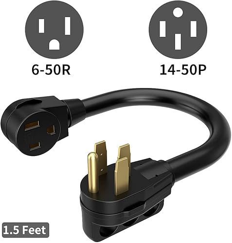 Miniatura 2 de HENGYI Cable adaptador de soldador NEMA 14-50P a 6-50R, cable adaptador de RVrangogenerador, cable STW 6AWG resistente, 250V, 50Amp, 1.5 pies