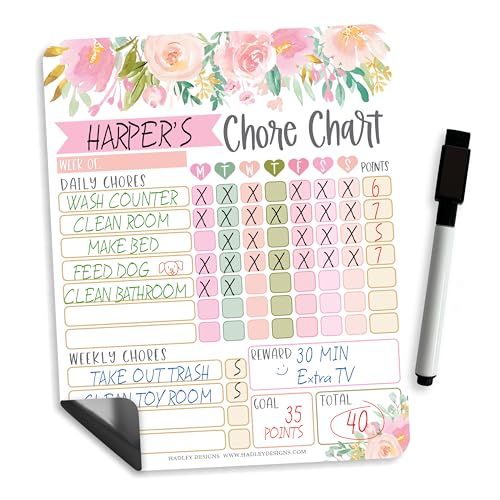 Image of Magnetic Chore Chart for Kids Dry Erase Reward Chart for Home and Classroom