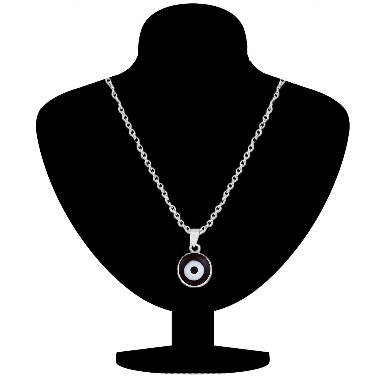 Meenakari Work Evil Eye Pendant with Chain for Women