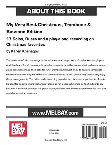 My Very Best Christmas, Trombone & Bassoon Edition: 17 Solos, Duets and a play-along recording on Christmas favorites