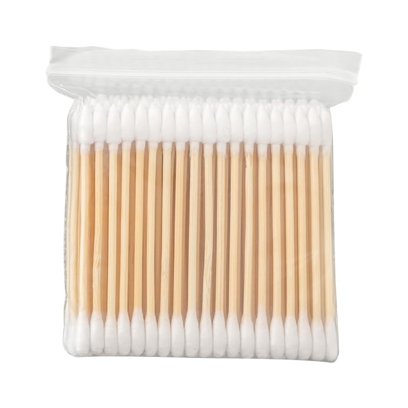100pcs Pointed Cotton Swabs, Applicator for Eyebrow Tattoo Beauty Make-up Nail Clean
