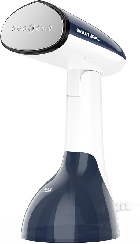 BEAUTURAL Steamer for Clothes, Handheld Garment Wrinkle Remover, White | Aluminum Heating Plate, Fast Heat-up, Portable Design, Large Detachable Water Tank, 1200 Watts (Only for 120V)