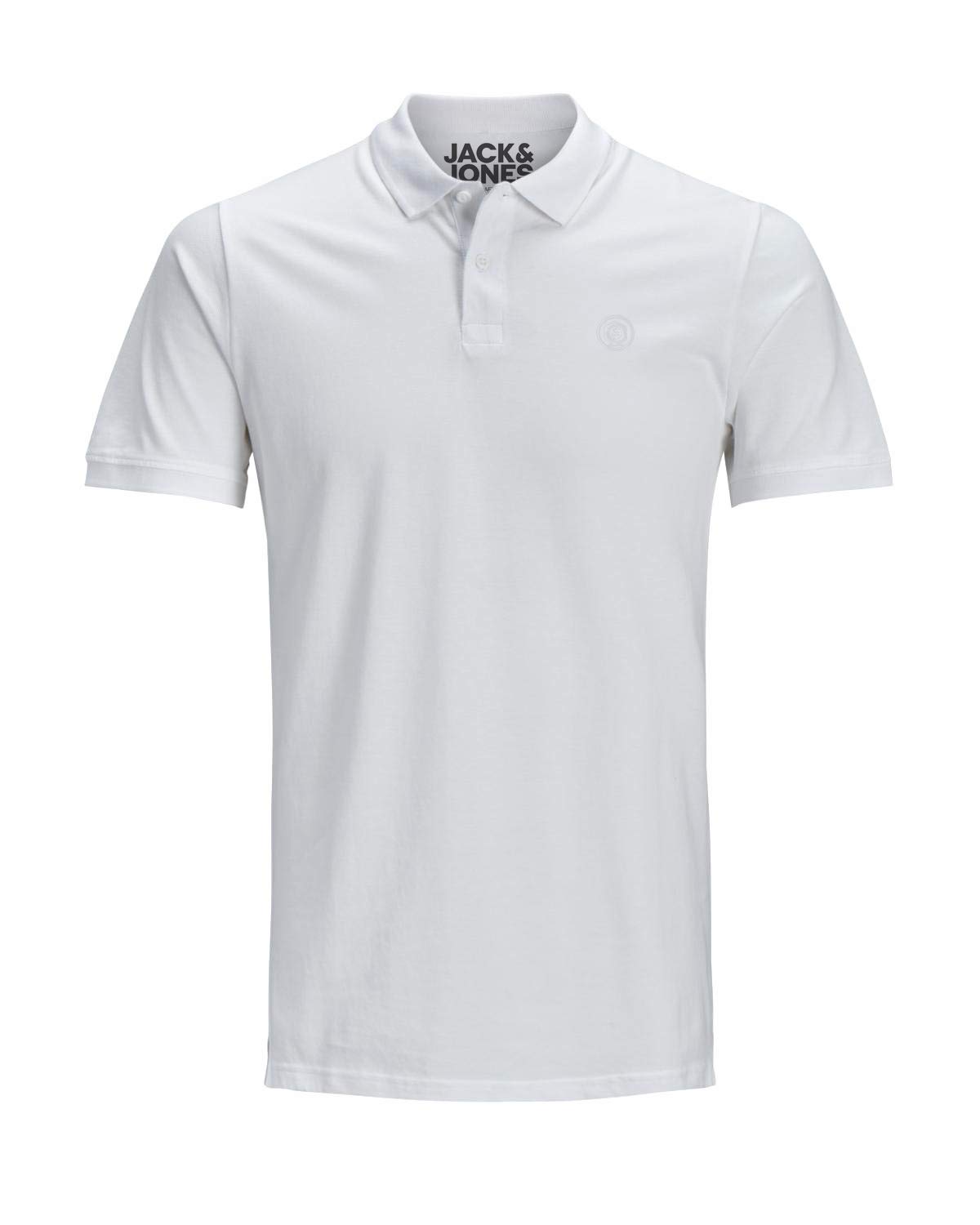 JACK & JONES 12171776 Lot de 3 polos slim fit à manches courtes pour homme, noir, blanc, bleu, gris, XS, S, M, L, XL, XXL
