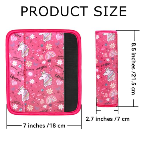 Image of Seat Belt Cover for Kids, Seat Belt Pad for Boys Girls, Car Seat Straps Shoulder Pads for Kids, Kid's Seat Belt Cushion, Shoulder Strap Pad, 1 Piece （Magic Unicorn）