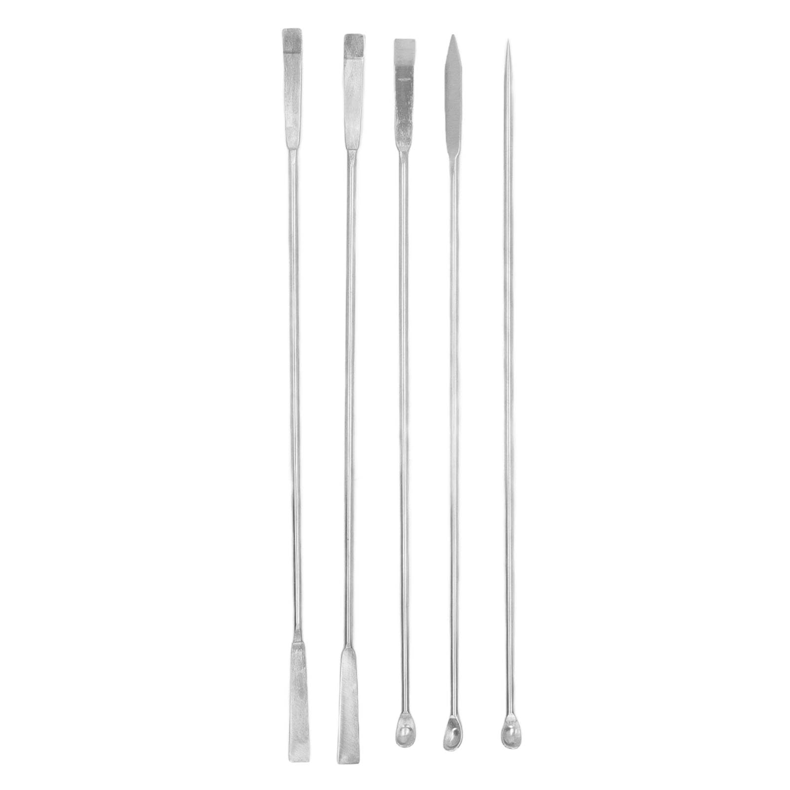 Ensemble de Cuillères de Laboratoire, Manche Long, Résistant à la Rouille, Micro-cuillère 5 Pièces, Haute dureté, Facile à Nettoyer pour les Expériences