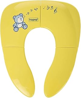 Hopop Foldable & Portable Toilet Seat for Kids | Travel Friendly Potty Training Seat | Lightweight & Easy to Clean Potty seat | Suitable from 6 Months to 4 Years | Yellow