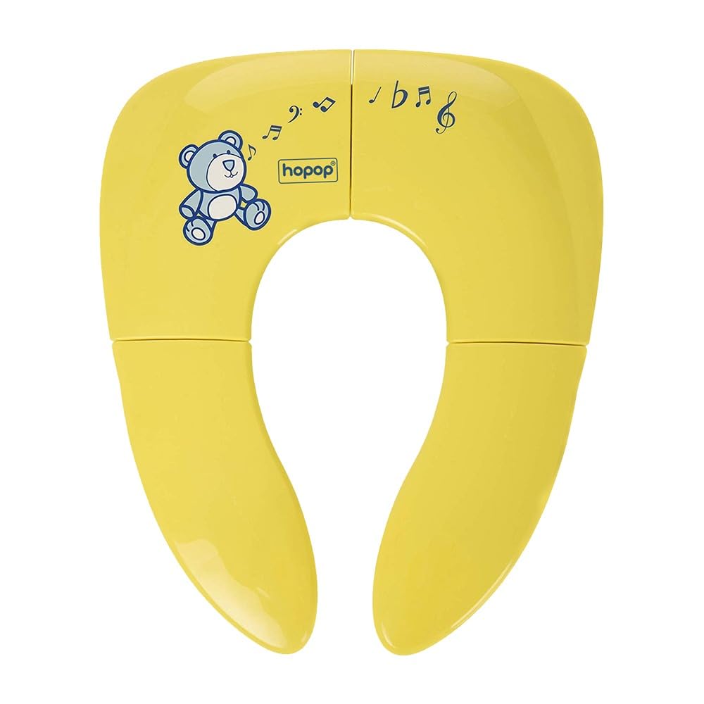 Hopop Foldable & Portable Toilet Seat for Kids | Travel Friendly Potty Training Seat | Lightweight & Easy to Clean Potty seat | Suitable from 6 Months to 4 Years | Yellow