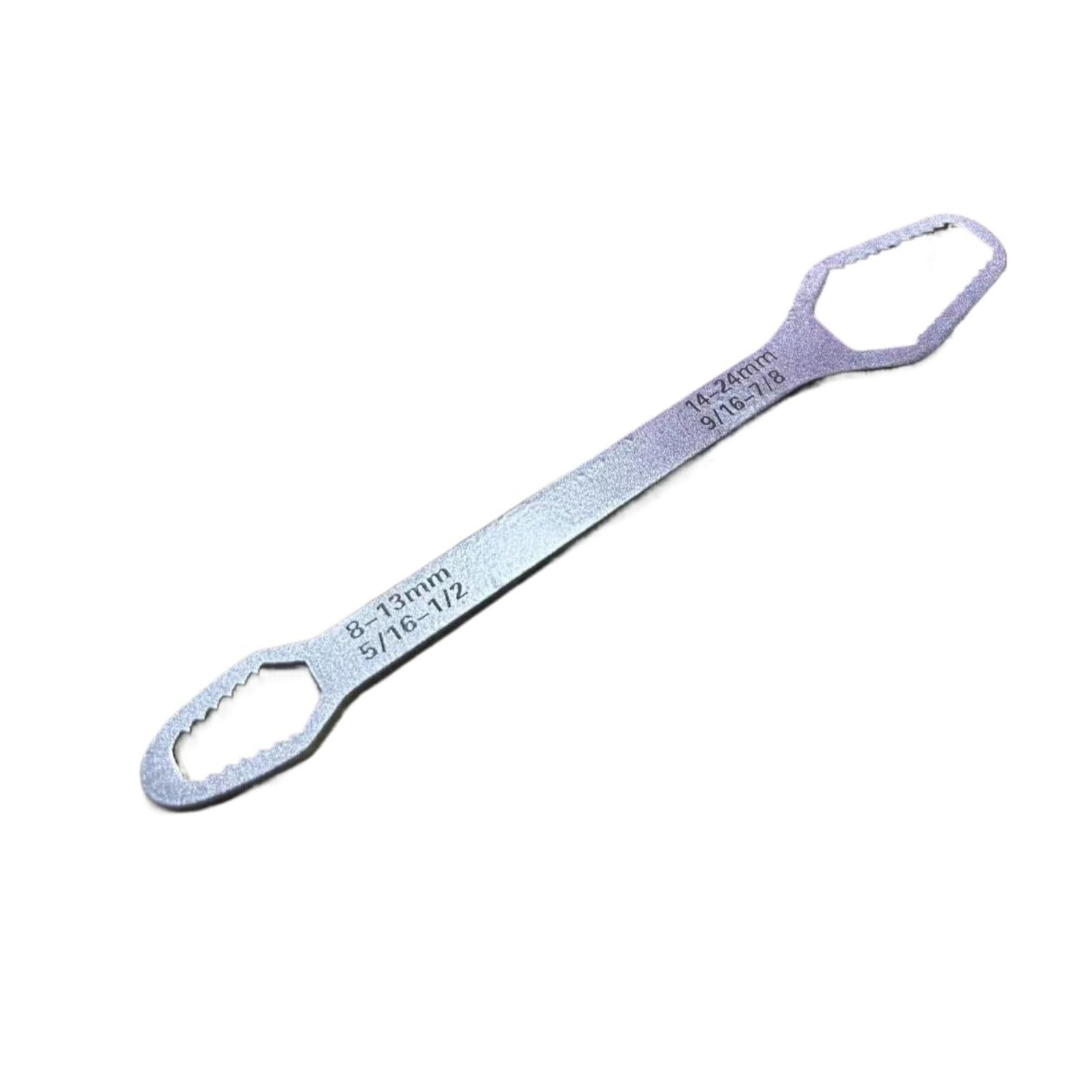 Lajhdcg Silver-230Mm 8-24Mm Universal Torx Wrench Self-Tightening Adjustable Wrench Board Double-Head Torx Spanner Hand Tools For Factory(Silver-230Mm)