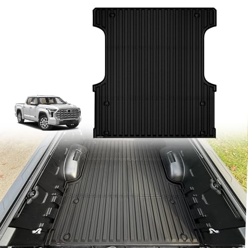 Image of TripleAliners Truck Mat Compatible with 2022-2026 Toyota Tundra CrewMax 5.5FT Accessories, Truck Bed Mat Heavy Duty Custom Fit All Weather Protection TPE Pickup Liner