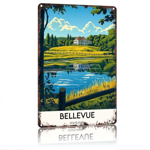 HSFHXY Vintage Aluminum Metal Sign, 12X8 Inches, Decorative Wall Art for Bellevue State Park, Retro...