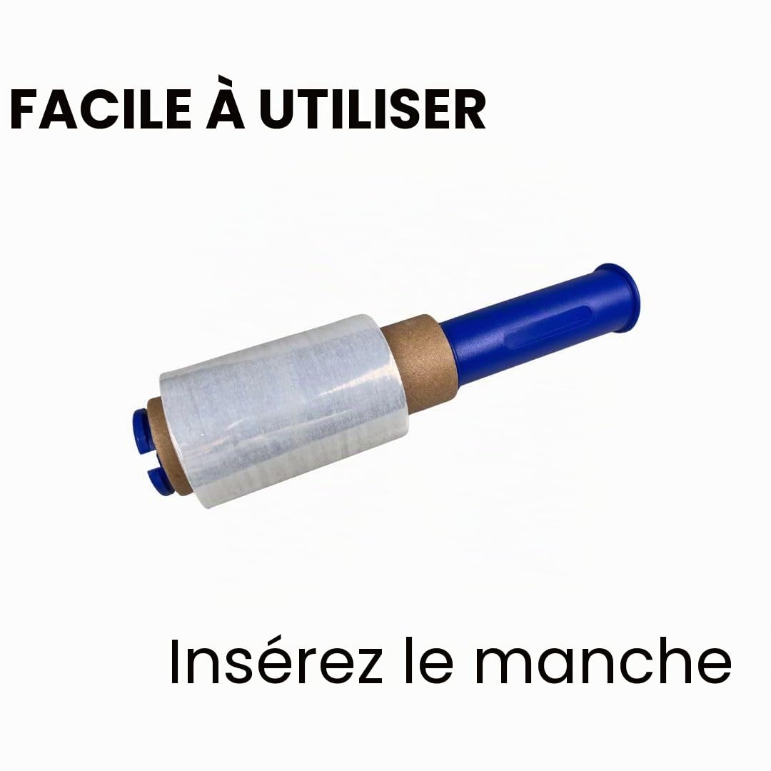 Lot de 10 mini films étirables transparents 10 cm – Film d’emballage 23 microns 150 m – Avec dérouleur – Pour emballage déménagement maison bureau et entrepôt