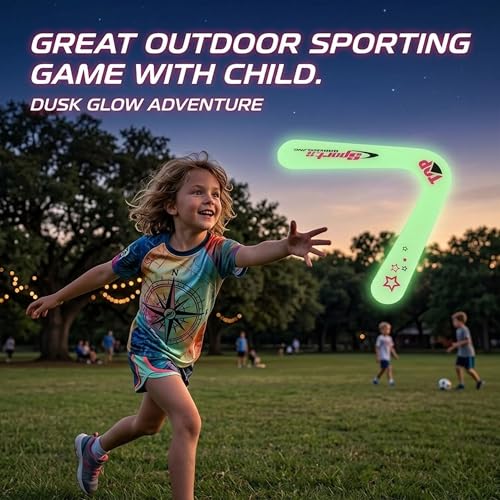 Image of Glowing Lightning V Shape Boomerang Toy for Kids 3+ & Adults | Returning Flying Spinner Rotating Spinner Outdoor Sports Game Toy for Boys | Girls Birthday Gift for Children Fun Activity Items
