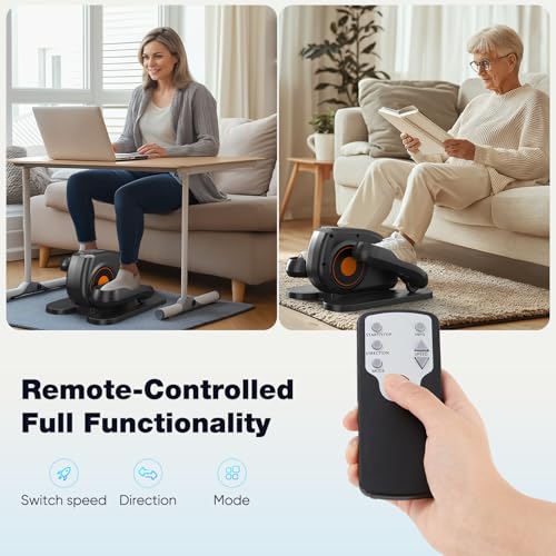 Image of OLIXIS Under-Desk Elliptical Machine-Compact & Quiet Mini Pedal Exerciser with Adjustable Speed, LED Display, Portable Fitness Solution for Home or Office Workouts