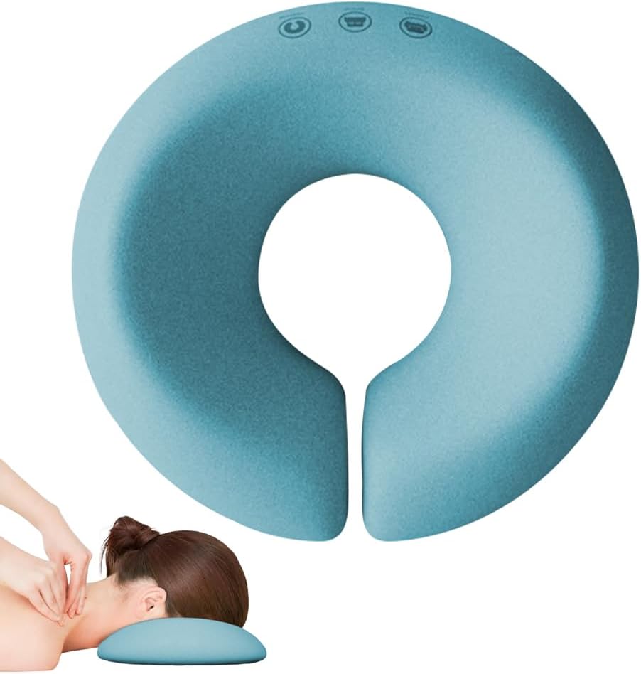 Massage Pillow Face Down, Prone Pillow Massage Headrest for Bed, Comfortable Beauty P-illow, Ergonomic Face Cradle Cushion for Spa, Salons Blue