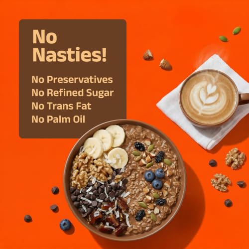 Image of Pintola 26g High Protein Caffe Mocha Oats 1kg, No Refined Sugar, with Almonds, Raisins, Pumpkin & Chia Seeds, 9.6g Fibre, Rolled Oats, Gluten Free, Breakfast Cereals