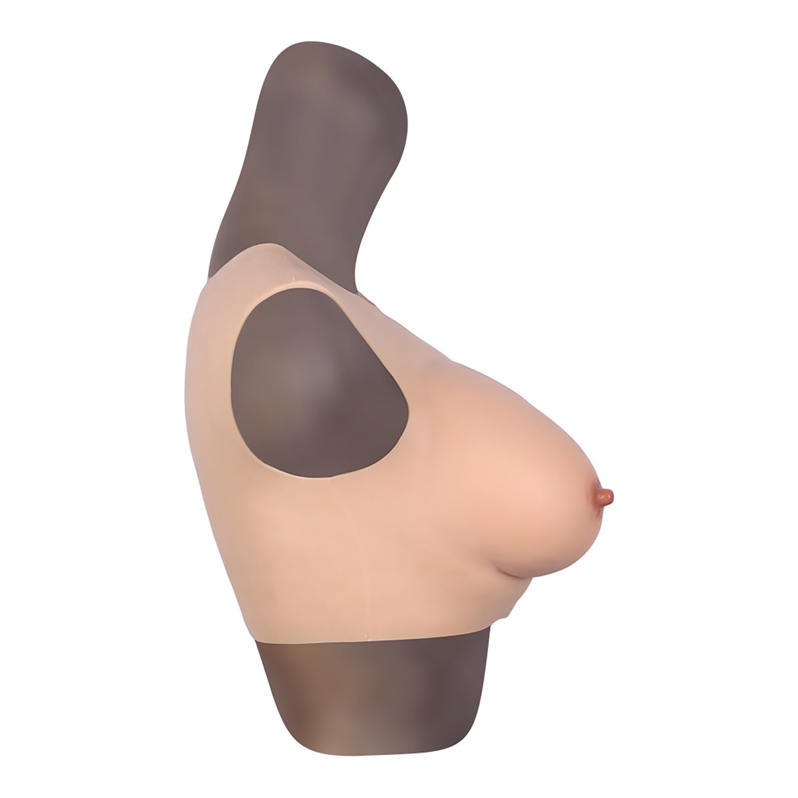 ALKANI Cuello Redondo de Media Longitud de Silicona Formas de Mama Falsos Pechos Realzadores de algodón de Relleno Adecuado para Mastectomía Prótesis de Halloween Navidad (Size : C~1200G)