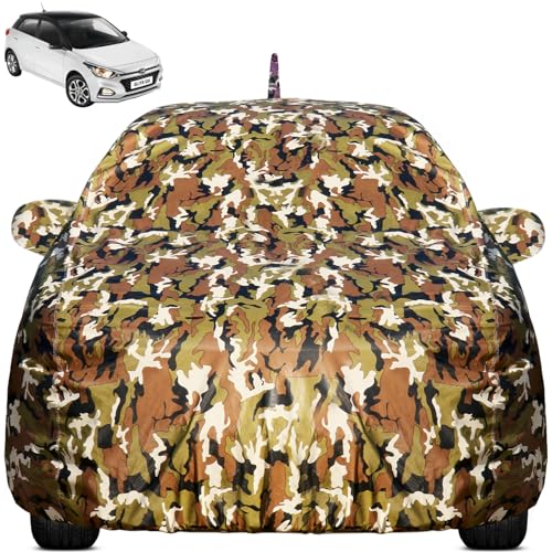 Image of Pivalo Car Body Cover for Hyundai Elite i20 All Models (2014-2020) 100% Waterproof with Mirror & Antenna Pocket Triple Stitched Dustproof Heat Resistant UV Protection (Military /Jungle /Camouflage)