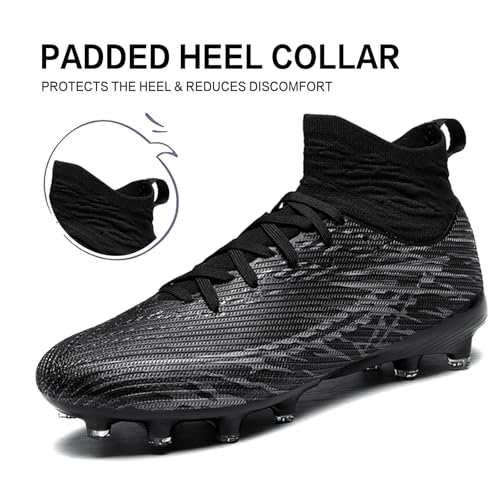 Image of Soccer Cleats for Mens Womens High Tops Lace Up Unisex Football Shoes Indoor Turf Soccer Shoes AG FG TF for Beginners to Advanced Players