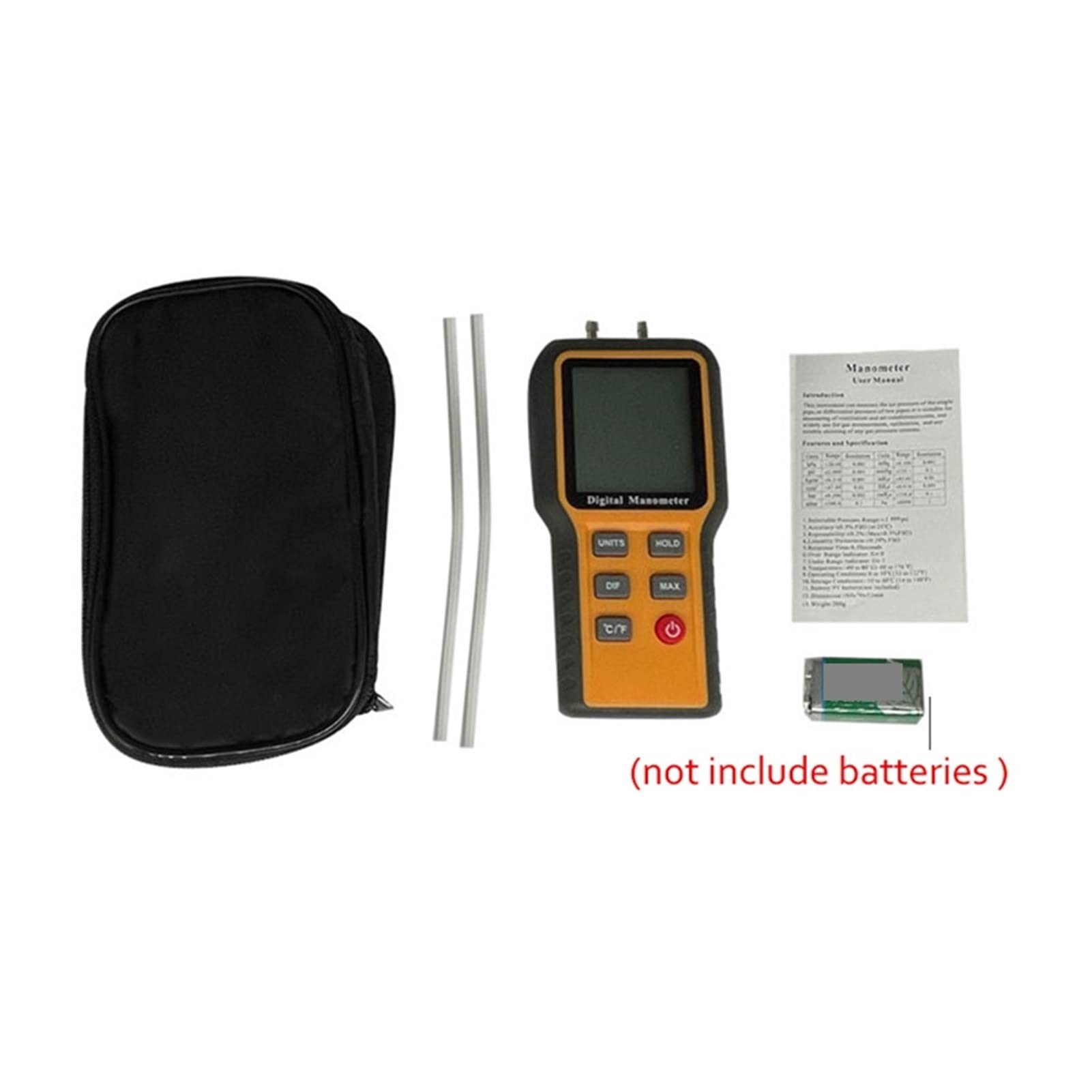 MANÓTURO DE PRESIÓN Digital 3 IN 1 Aire Meter Herramientas for MEDICIÓN Gas Natural ACONDICIONAMIENTO AIRECONA para Pruebas de Mantenimiento(52.2 kPa)