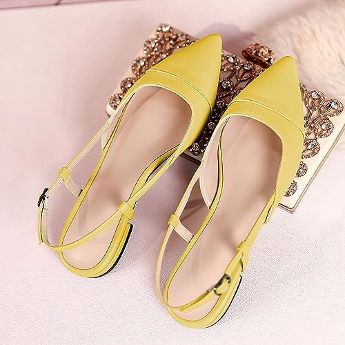 Soireelady Women's Slingback Flats, Closed Pointed Toe 2CM Ballet Flats, Cap Toe Comfortable Casual Flat Office Dressy Shoes4