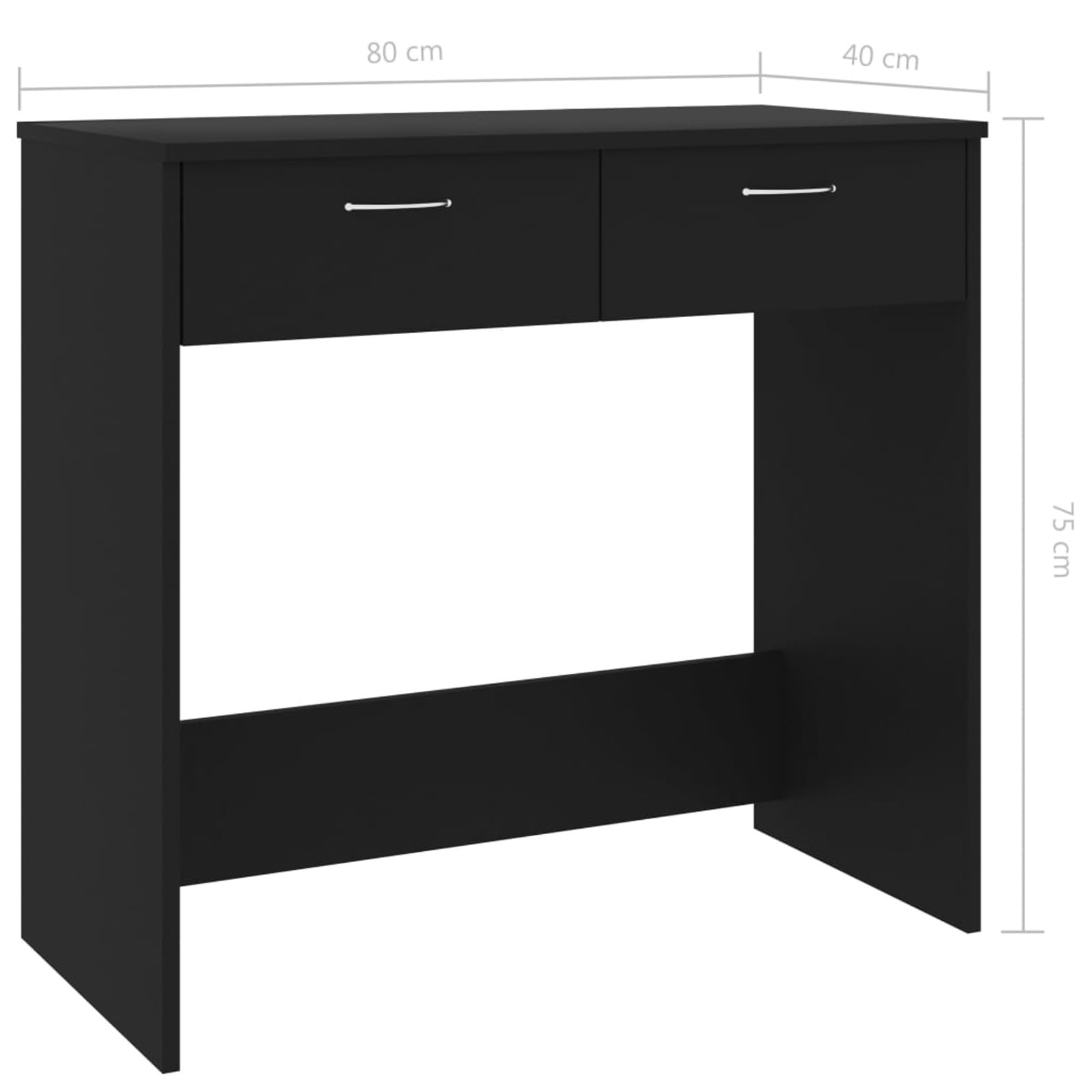 ShGaxin Bureau noir 80 x 40 x 75 cm en panneaux de particules, bureau, bureau, bureau moderne, bureau de bureau, bureau, bureau, bureau, mobilier studio - 801356